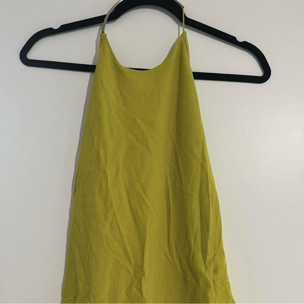 NWT Zara Backless Lime Green Halter Top